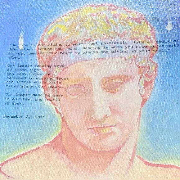 "Avatar"- Female- 12"x12" Signed Original Painting by MARK MUTCHNIK 1987 - Picture 7 of 9